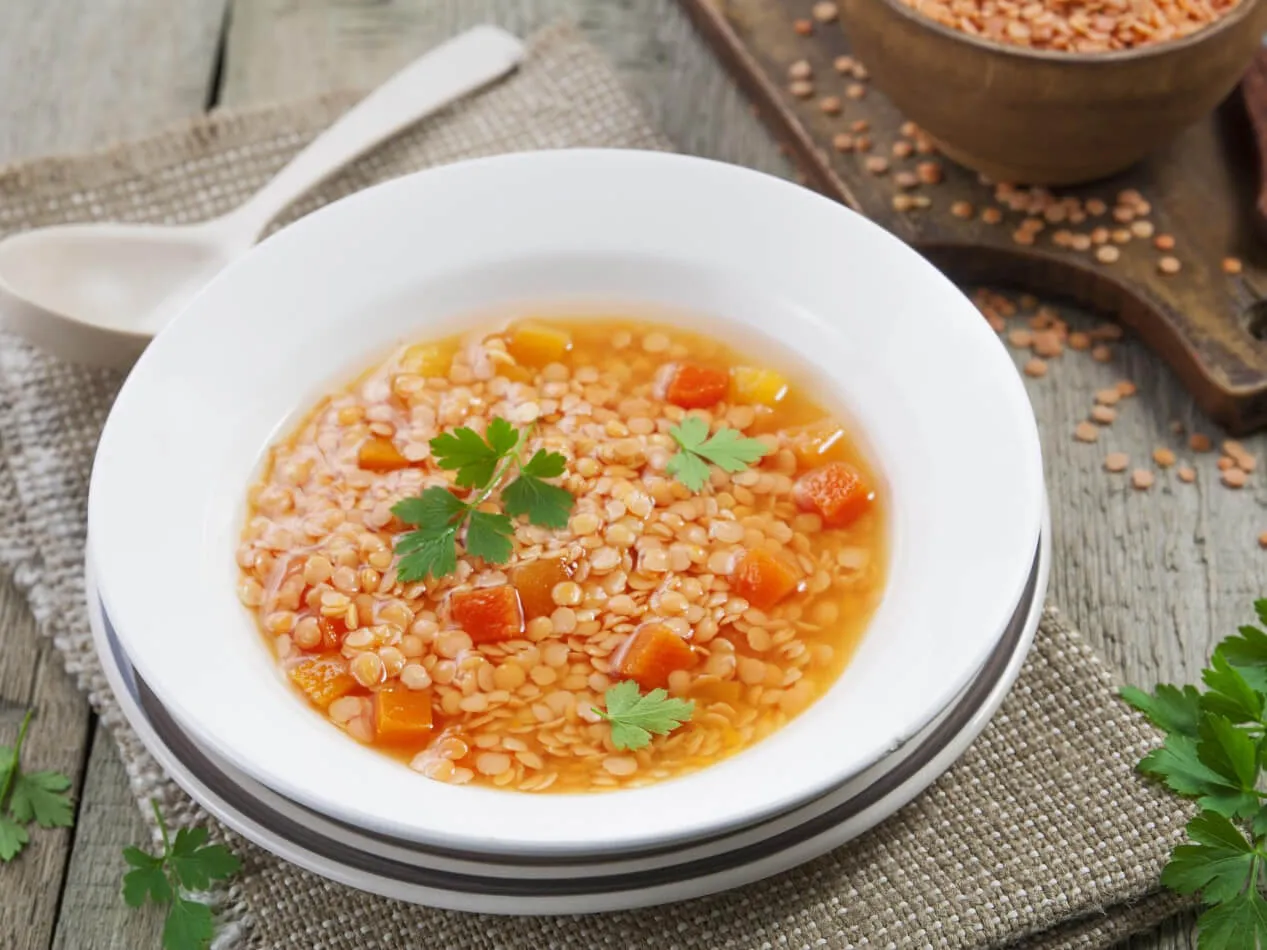 Zuppa di lenticchie e zucca