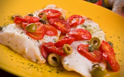 Nasello con pomodorini cotti al microonde